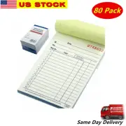 80 Pack - Sales Book Order Receipt Invoice Carbonless Copy 50 Sets 3.5" X 5.5"