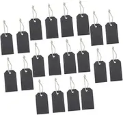 HOMSFOU 20pcs Writable Wooden Hanging Tags Price Tags for Crafts Weddings Jewelry Mini Blackboard Style with Pre Punched for Easy Labeling