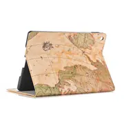 MCC iPad 10.2 2019 World Map Leather Apple Case Cover 7th Generation iPad7 [Beige / Green (Light)]