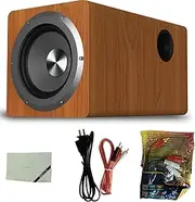 Subwoofer, 6.5 Inch Powered Wooden Subwoofer, 100W Home Theater Bookshelf Speakers, Compact Design, for Home Theaters, Computers