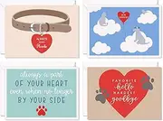 SWEETZER & ORANGE Loss of Pet Sympathy Cards for Dogs, Cats, and All Pets. Set of 8 Note Sheets and Mailers. Thick Greeting Pages and Envelopes, Bereavement Slips, Dog Memorial Card, and Grief Papers