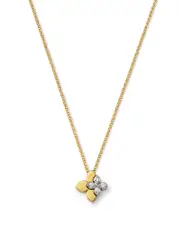 Roberto Coin 18K White & Yellow Gold Love in Verona Diamond Flower Pendant Necklace, 15-17