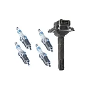 Bosch 4 Spark Plugs+Ignition Coil for Audi A3 8L A4 B5 8D 1.8L I4 20v 95-02
