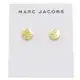 MARC JACOBS 圓盤LOGO水鑽鑲嵌耳環.淡金