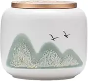 Decorative Small White Ceramic Hand-painted Sealing Jar Household Storage Jar Organizer Small Tea Warehouse Storage Tea Canisters Container