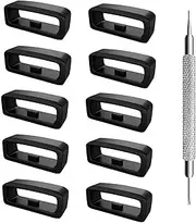 22mm Watch Band Strap Loops for Garmin, MH MOIHSING Replacement Secure Rings Compatible with Garmin Forerunner 945/935/630/235/735XT/Fenix 5 Band,Silicone Fastener Ring Holder Loop with Removable Tool