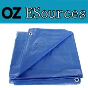 Blue Waterproof Tarpaulin Tarp Canvas Camping Poly Tarps Cover Sheet Truck UV PE