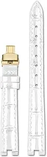 KTKBXUDMUL for Tissot 1853 Jiali Little Beauty Watch Strap T126 Notch Soft Cowhide Women Watch Band T126010a Special Concave Interface 12mm(White gk)