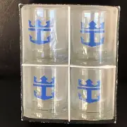 Vintage Royal Caribbean Cruise Ship Logo Highball Rocks Glasses Pebble Bottoms
