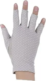 [GAROZATION] 1pair Uv Half Finger Gloves for Outdoor Activities Lightweight Sunblock Mittens for Cycling Climbing and Driving for Women Grey