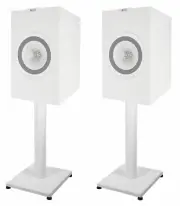 Pair 21” Steel White Stands For KEF Q350 Bookshelf Speakers Robust Metal Poles