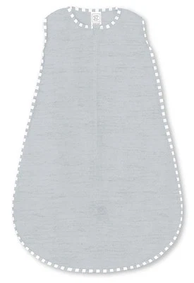 SwaddleDesigns Baby Sleep Sack Medium (6-12 Month), Gray With Stripe Trim