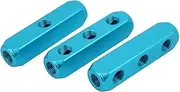 1/4PT (Power tool) Thread 3 Way Quick Connect Air Hose Manifold Block Splitter (16ry533qf673) Blue 3pcs