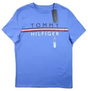 Tommy Hilfiger Mens T Shirt S Pullover Tee Short Sleeve Crew Neck Graphic Blue