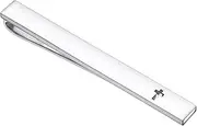 [Asienice] custom silver tie clip with cross for men unique Classic Cross Clip, cross, Non-Precious Metal, No Gemstone