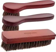 CONGARTENO 3pcs Horsehair Shoe Brush with Handle Multi Purpose Cleaning Brush for Boots Shoes and Upholstery Efficient Dust Removal and Polishing Tool