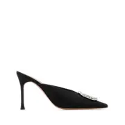 [Amina Muaddi] Amina Muaddi 90mm Camelia Mules 35 IT BLACK