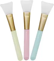 3 Pack Silicone Face Mask Makeup Brushes, Facial Mask Brush Skin Care Beauty Tool Silicone Cosmetic Brush Mud Mask Brush DIY Makeup Tool (Multicolor)