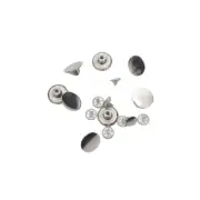 Men's Suspenders Button On Leather Ears, Metal Buttons, 24 No Sew Chrome.