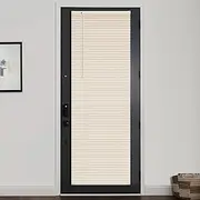 [LazBlinds] 1" Vinyl Mini Blinds for Doors, Cordless French Door Blinds, Light Filtering Privacy Horizontal Shades for Front Patio Sidelight Glass, 22" W x 72" H, Beige