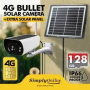 4G Solar Camera + EXTRA SOLAR PANEL + 128GB SD / IP66 Weatherproof