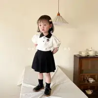 在飛比找ETMall東森購物網優惠-INS學院風夏季韓國寶寶半裙短袖
