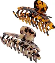 Healeved 2pcs Leopard Large Barrette Hair Claw Clip Hair Clamp Clip Hair Barrette Leopard Hair Clamp Claw Barrette Leopard Hair Clip Women Hair Claw Clamp Jaw Clip