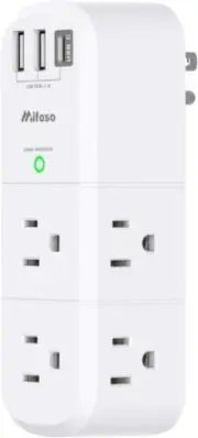 9-in-1 USB Wall Outlet Extender Surge Protector with USB-C & Swivel Plug