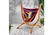 Gardeon Hammock Chair Timber Outdoor Furniture Camping with Wooden Stand
