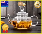 Glass Teapot With Glass Infuser Flower Teapot Tea Maker In 5 Sizes 400ml-1500ml
