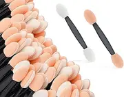 Lhbwhiz Pack of 50 Eyeshadow Applicators, Disposable Eyeshadow Double-Sided Brushes, Professional Eyeshadow Brush Applicator, for Women and Girls Makeup Tools (Black)