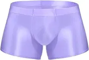[Oyolan] Mens Dry Fit Running Compression Tight Sport Short Pants Shiny Glossy Spandex Boxer Shorts