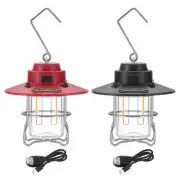 LED Camping Lantern, 2 Pack Rechargeable Lantern 3 Light Mode, Red, Black