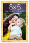 6x8 Frame Yellow Real Wood Picture Frame Width 1.25 inches | Interior Frame Dept