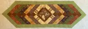 Braided TABLE RUNNER; 15" x 47"; Quilted; Green