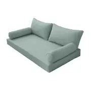 |COVER ONLY| Style2 Queen Piped Trim Daybed Mattress Bolster Pillow Covers AD002