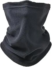 AIMALL Winter Warm Fleece 3-in-1 Neck Warmer, Snood Scarf, Beanie Hat for Men & Women, Adjustable Ski Balaclava, Breathable and Lightweight, 9.84 x 11.02 Inches, Black/Grey/Dark Blue