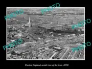 OLD 8x6 HISTORIC PHOTO OF PRESTON ENGLAND AERIAL VIEW OF THE TOWN c1950 1