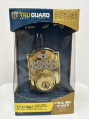 TFH, Tru-Guard, Polished Brass, Castle Electronic Deadbolt, Grade 3 Security