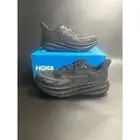 Hoka One One NIB Clifton 9 Women's Running Shoes Black in Size 8B 1127896/BBLC
