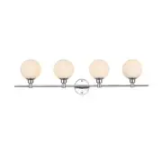 Living District Cordelia 4 Light Bath Sconce, Chrome/Frosted White - LD7317W38CH