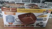 Copper Chef 9-1/2" Square Pan Set Deep Dish TV Ceramic Coating Oven Stove Top