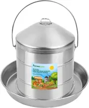 Chicken Waterer 8L Capacity, 304 Food-Grade Stainless Steel Poultry Waterer...