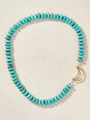 [Marla Aaron] Marla Aaron - Moonlock + Rondelle 18 And 14-karat Gold Turquoise Necklace - One size One size Gold