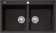 Oliveri Santorini Black Double Bowl Inset Sink ST-BL1564