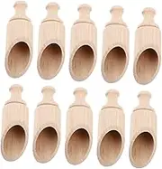 Alipis 10 Small Wooden Teaspoons Multipurpose Scoops for Milk Powder Salt Condiments for Home Restaurant Hotel