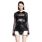 [RICK OWENS] Spider hoodie in Net Knit Black