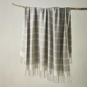 Bianca Maldon King Size Soft Faux Mohair Throw Rug Couch/Sofa Blanket Silver