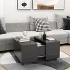 Modern Couch Coffee Table With Wheels Extendable Tabletop Storage Compartment