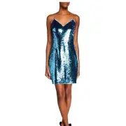 Aidan Mattox Flip Sequin Mermaid Cocktail Dress Size 4 NWT $245